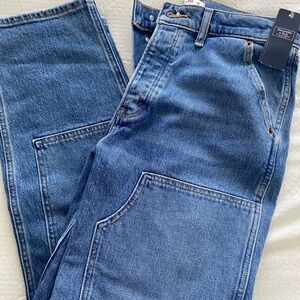 Abercrombie & Fitch High Rise Blue Jeans NWT cargo style